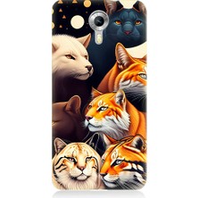 Teknomeg General Mobile Discovery 4g Uyumlu Renki Kedi Türleri Desenli Silikon Kılıf