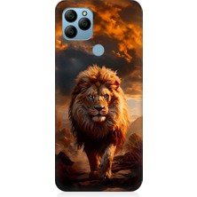 Teknomeg General Mobile GM21 Uyumlu Yırtıcı Aslan Kral Desenli Silikon Kılıf