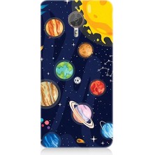 Teknomeg General Mobile Gm5 Plus Uyumlu Gezegenler ve Yıldız Haritası Desenli Silikon Kılıf