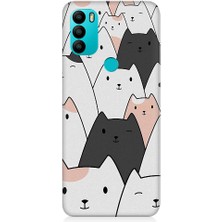 Teknomeg General Mobile GM21 Plus Uyumlu Gülen Mutlu Kediler Desenli Silikon Kılıf