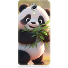 Teknomeg General Mobile Discovery 4g Uyumlu Sevimli Panda ve Bambu Desenli Silikon Kılıf