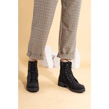 Getcho United Kadın Kalın Tabanlı Siyah Bot