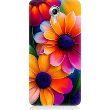 Teknomeg General Mobile Discovery 4g Uyumlu Soft Renkli Çiçekler Desenli Silikon Kılıf