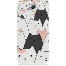 Teknomeg General Mobile Discovery 4g Uyumlu Gülen Mutlu Kediler Desenli Silikon Kılıf