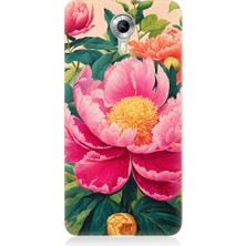 Teknomeg General Mobile Discovery 4g Uyumlu Pembe Çiçekler Desenli Silikon Kılıf