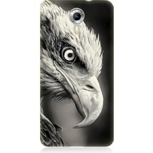 Teknomeg General Mobile Discovery 4g Uyumlu Siyah Beyaz Kara Kartal Başı Desenli Silikon Kılıf