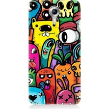 Teknomeg General Mobile Discovery 4g Uyumlu Komik Sebze ve Hayvan Karakterler Desenli Silikon Kılıf