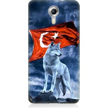 Teknomeg General Mobile Discovery 4g Uyumlu Kurt Göktürk ve Bayrak Desenli Silikon Kılıf