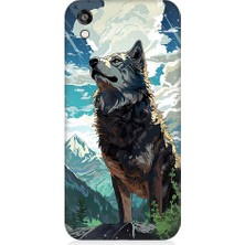 Teknomeg Huawei Honor 8s Uyumlu Fantastik Bulutlar ve Kurt Desenli Silikon Kılıf