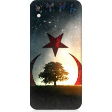 Teknomeg Huawei Honor 8s Uyumlu Göktürkçe Türk ve Ağaç Bayrak Desenli Silikon Kılıf