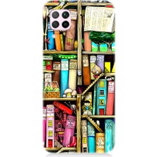 Teknomeg Huawei P40 Lite Uyumlu Kitaplık ve Raflar Books Shelf Desenli Silikon Kılıf