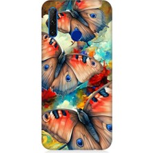 Teknomeg Huawei Honor 20 Lite Uyumlu Soft Renkli Kelebekler Desenli Silikon Kılıf