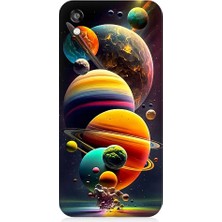 Teknomeg Huawei Honor 8s Uyumlu Gezegenler ve Büyük Patlama Desenli Silikon Kılıf