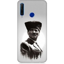 Teknomeg Huawei Honor 20 Lite Uyumlu Mustafa Kemal Atatürk Desenli Silikon Kılıf