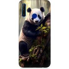 Teknomeg Huawei Honor 20 Lite Uyumlu Panda ve Ağaç Desenli Silikon Kılıf