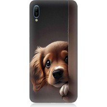 Teknomeg Huawei Y6 2019 Uyumlu Yavru Sevimli Cute Köpek Desenli Silikon Kılıf