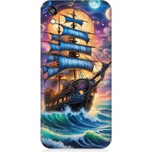Teknomeg Huawei Honor 8s Uyumlu Denizde Direkli Ahşap Gemi Desenli Silikon Kılıf