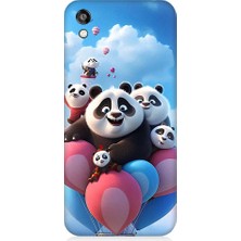 Teknomeg Huawei Honor 8s Uyumlu Sevimli Pana Ailesi Uçan Balon Desenli Silikon Kılıf