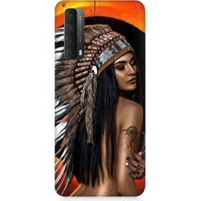 Teknomeg Huawei P Smart 2021 Uyumlu Kızıldereli Kız Desenli Silikon Kılıf