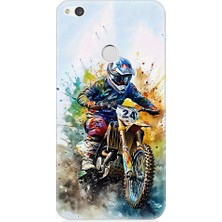 Teknomeg Huawei P9 Lite 2017 Uyumlu Motorsikletçi Desenli Silikon Kılıf
