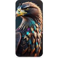 Teknomeg Huawei Honor 8s Uyumlu Renkli Kaya Kartalı Desenli Silikon Kılıf