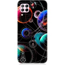 Teknomeg Huawei P40 Lite Uyumlu Sci Fi Gezegenler ve Vektörler Desenli Silikon Kılıf