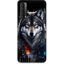 Teknomeg Huawei P Smart 2021 Uyumlu Yalnız Kurt Desenli Silikon Kılıf