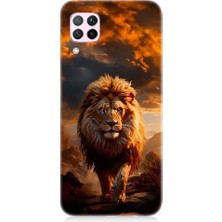 Teknomeg Huawei P40 Lite Uyumlu Yırtıcı Aslan Kral Desenli Silikon Kılıf