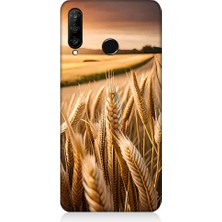 Teknomeg Huawei P30 Lite Uyumlu Buğday Başak Tarlası Desenli Silikon Kılıf