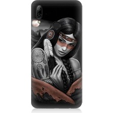 Teknomeg Huawei P Smart 2019 Uyumlu Kızılldereli Kız Dreamcatcher Desenli Silikon Kılıf