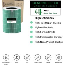 FAF Filtre  Model Pro Green True HEPA14 Filtre Xiaomi Mi Air Purifier Pro Model: Ac-M3-Ca Uyumlu Özel Seri High Efficiency Filtre Yeşil Ölçü: Ø20XH29CM