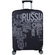 Bagacar Ülkeler Büyük Boy Valiz Için Valiz Kılıfı