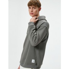 Koton Oversize Kapşonlu Sweatshirt Dikiş Detaylı Uzun Kollu
