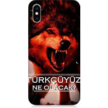 Teknomeg Apple iPhone Xs Max Uyumlu Türkçüyüz Ne Olacak Desenli Silikon Kılıf