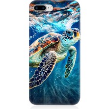 Teknomeg Apple iPhone 7 Plus Uyumlu Deniz Kaplumbağası Desenli Silikon Kılıf