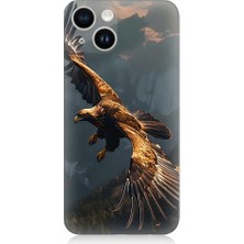 Teknomeg Apple iPhone 14 Uyumlu Uçan Kara Kartal Desenli Silikon Kılıf