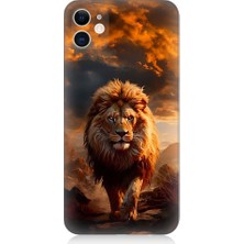 Teknomeg Apple iPhone 12 Uyumlu Yırtıcı Aslan Kral Desenli Silikon Kılıf