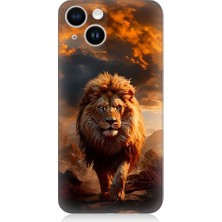 Teknomeg Apple iPhone 13 Uyumlu Yırtıcı Aslan Kral Desenli Silikon Kılıf