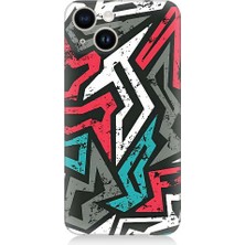 Teknomeg Apple iPhone 14 Uyumlu Grafiti Mozaik Desenler Desenli Silikon Kılıf