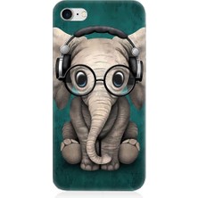 Teknomeg Apple iPhone 8 Uyumlu Dahi Yavru Fil Desenli Silikon Kılıf