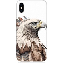 Teknomeg Apple iPhone Xs Max Uyumlu Savaşçı Kartal Desenli Silikon Kılıf