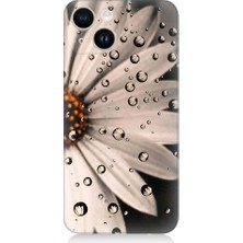 Teknomeg Apple iPhone 13 Uyumlu Papatya ve Su Damlaları Desenli Silikon Kılıf