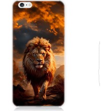 Teknomeg Apple iPhone 6 Plus Uyumlu Yırtıcı Aslan Kral Desenli Silikon Kılıf