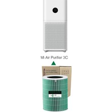 FAF Filtre Model 3C Green True HEPA14 Filtre Xiaomi Mi Air Purifier 3c Filtre Model: AC-M14-SC Uyumlu Özel Seri High Efficiency Yeşil Filtre  Ölçü: Ø20XH29 cm