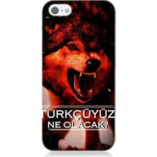 Teknomeg Apple iPhone 5 Uyumlu Türkçüyüz Ne Olacak Desenli Silikon Kılıf