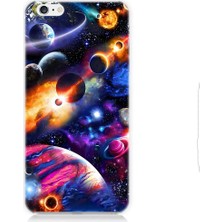 Teknomeg Apple iPhone 6 Plus Uyumlu Uzayda Gezegenler ve Galaksiler Desenli Silikon Kılıf