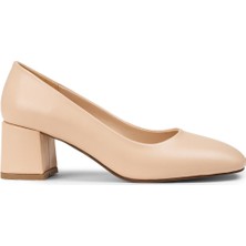 Deery Bej Rengi Kadın Günlük Topuklu Ayakkabı - K0893ZBEJC01