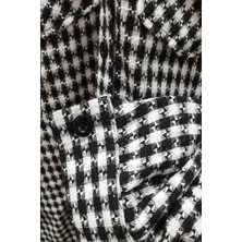 Modacix Oversize Kazayağı Desen Jakarlı Dokuma Kareli Tunik
