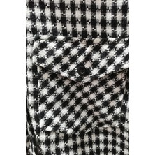 Modacix Oversize Kazayağı Desen Jakarlı Dokuma Kareli Tunik