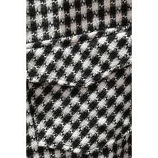 Modacix Oversize Kazayağı Desen Jakarlı Dokuma Kareli Tunik